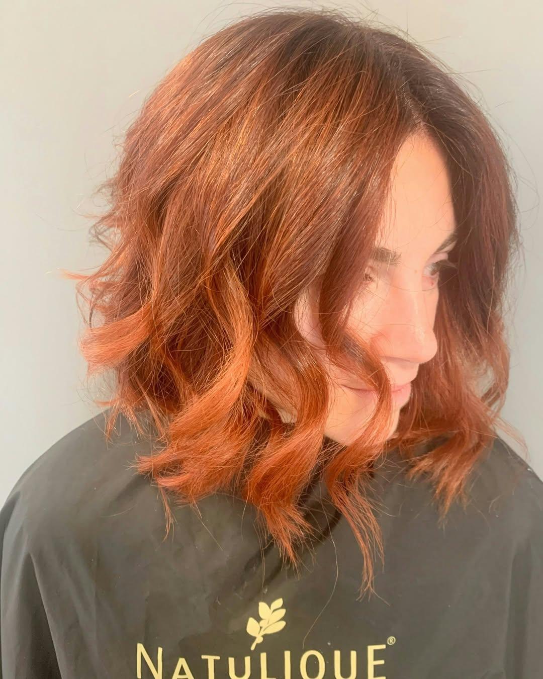 Rich copper hair colour by the Astair Organic Hair colourists